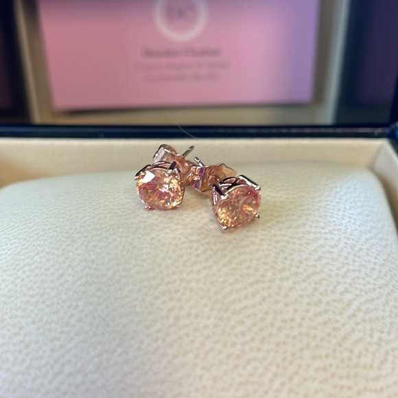 EUC Worn once Citrine and rose gold plated sterling Silver Studs - Picture 3 of 6